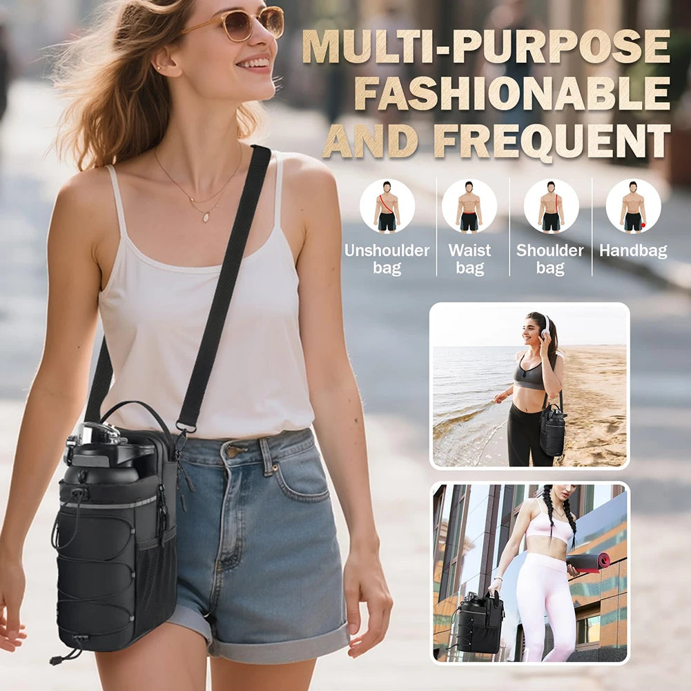 Magnetic Gym Bag with Bottle Holder - Unisex Magnetic Attachment Bag