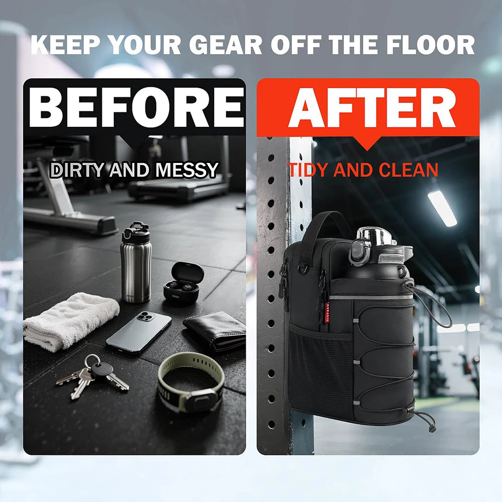 Magnetic Gym Bag with Bottle Holder - Unisex Magnetic Attachment Bag